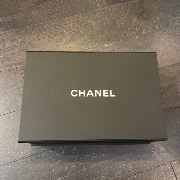 Chanel black white empty bag box decoration storage w/tissue large size - Picture 1 of 9